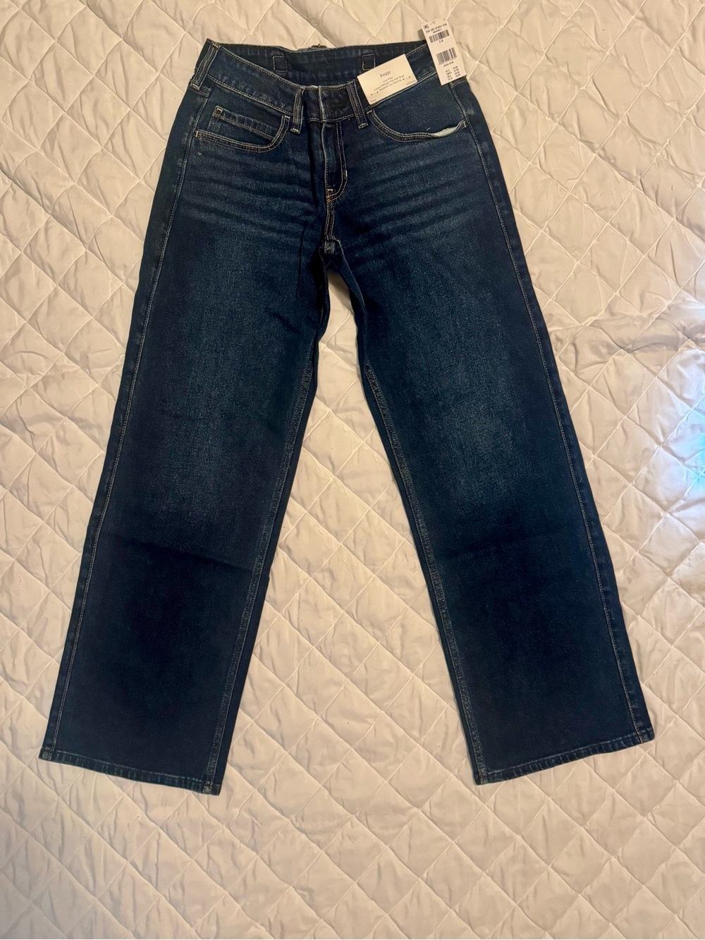 Hollister Andi Adjustable Waist Low-Rise Back Buckle Baggy Jeans Sz 2